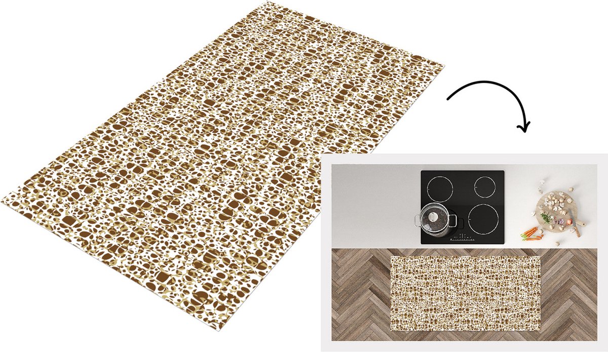 KitchenYeah Keukenloper - Loper keuken - Dierenhuid - Reptielen - Bruin - Patronen - 120x60 cm - Keukenloper vinyl Multicolor