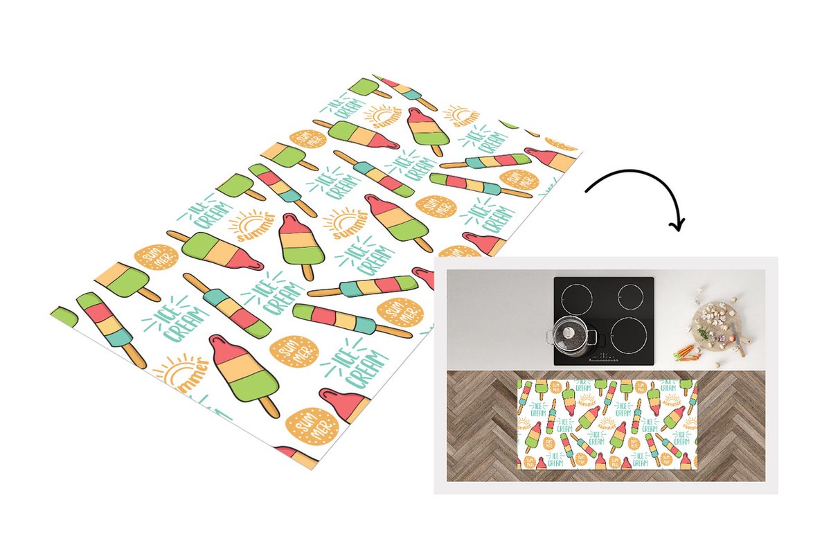 KitchenYeah Keukenloper - Loper keuken - IJsjes - Zomer - Patronen - Keukenloper vinyl multicolor, foto 7