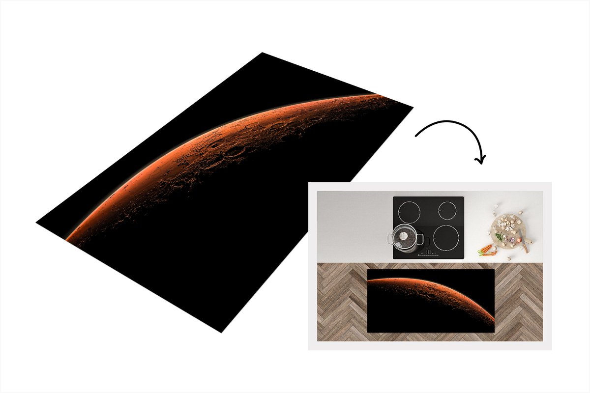 KitchenYeah Keukenloper - Loper keuken - Mars - Licht - Planeten - Keukenloper vinyl multicolor, foto 2