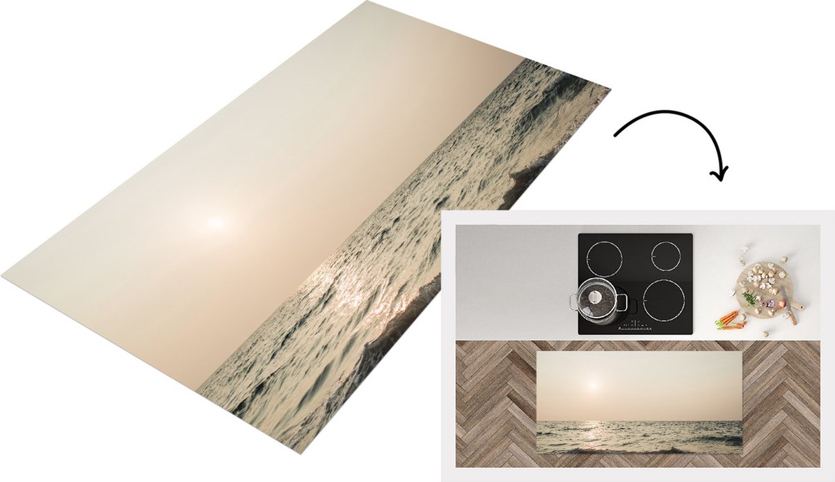 KitchenYeah Keukenloper - Loper keuken - Zomer - Zee - Zon - 120x60 cm - Keukenloper vinyl Multicolor