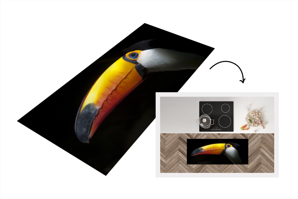 KitchenYeah Keukenloper - Loper keuken - Toekan - Vogel - Snavel - 120x50 cm - Keukenloper vinyl Multicolor