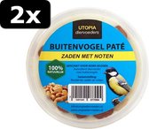 2x UTOPIA VOGELPATE MET ZADEN/NOTEN