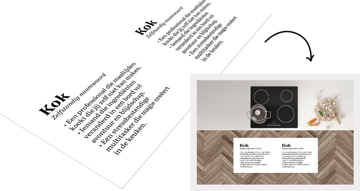 KitchenYeah Keukenloper - Loper keuken - Woordenboek - Koken - Kok - Betekenis - Definitie - Omschrijving - 120x50 cm - Keukenloper vinyl Multicolor