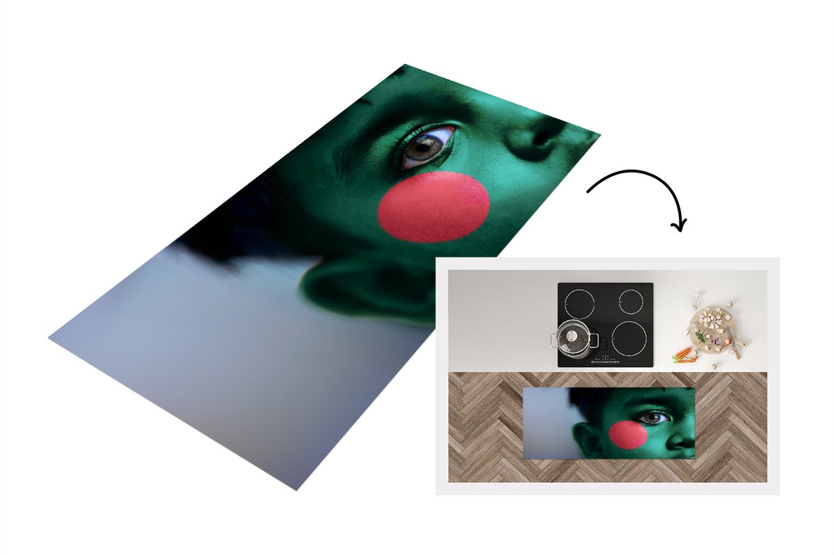 KitchenYeah Keukenloper - Loper keuken - Vlag van Bangladesh - 120x50 cm - Keukenloper vinyl Multicolor