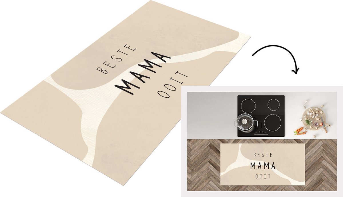 KitchenYeah Keukenloper - Loper keuken - Beste mama ooit - Quotes - Mama - Spreuken - 120x60 cm - Keukenloper vinyl Multicolor