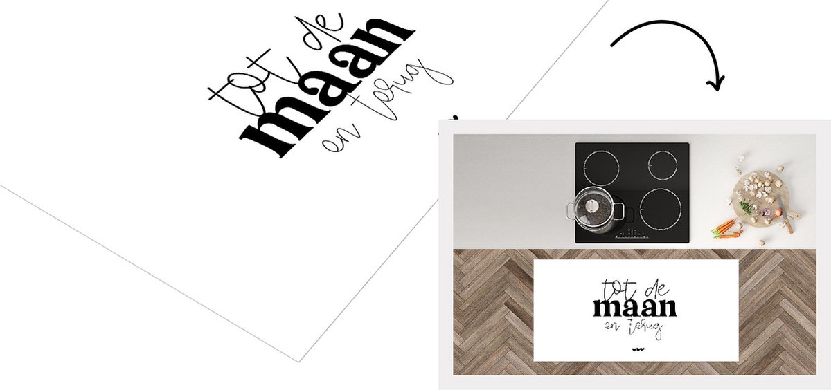 KitchenYeah Keukenloper - Loper keuken - Tot de maan en terug - Quotes - Spreuken - Keukenloper vinyl multicolor, foto 2