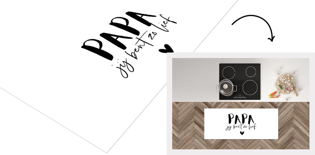 KitchenYeah Keukenloper - Loper keuken - Spreuken - Papa jij bent zo lief - Quotes - Papa - 120x50 cm - Keukenloper vinyl Multicolor