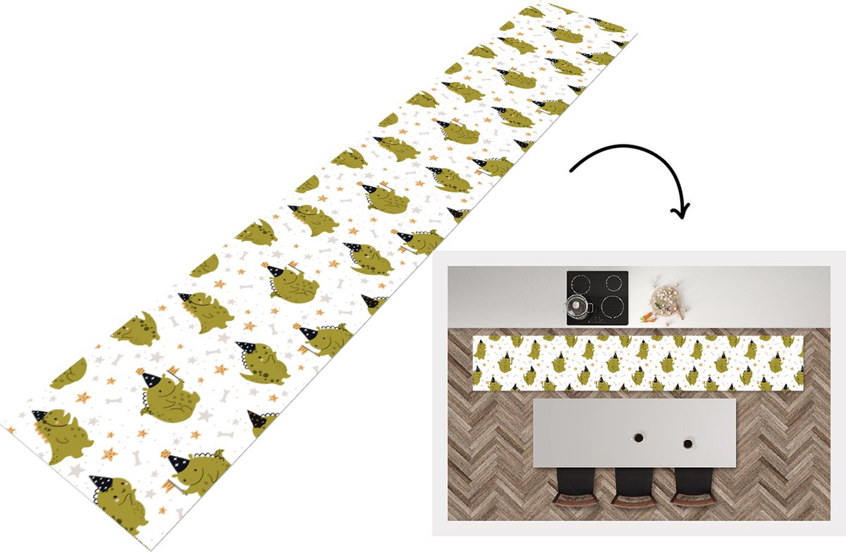 KitchenYeah Keukenloper - Loper keuken - Design - Jongens - Draak - Kinderen - Keukenloper vinyl multicolor, foto 4
