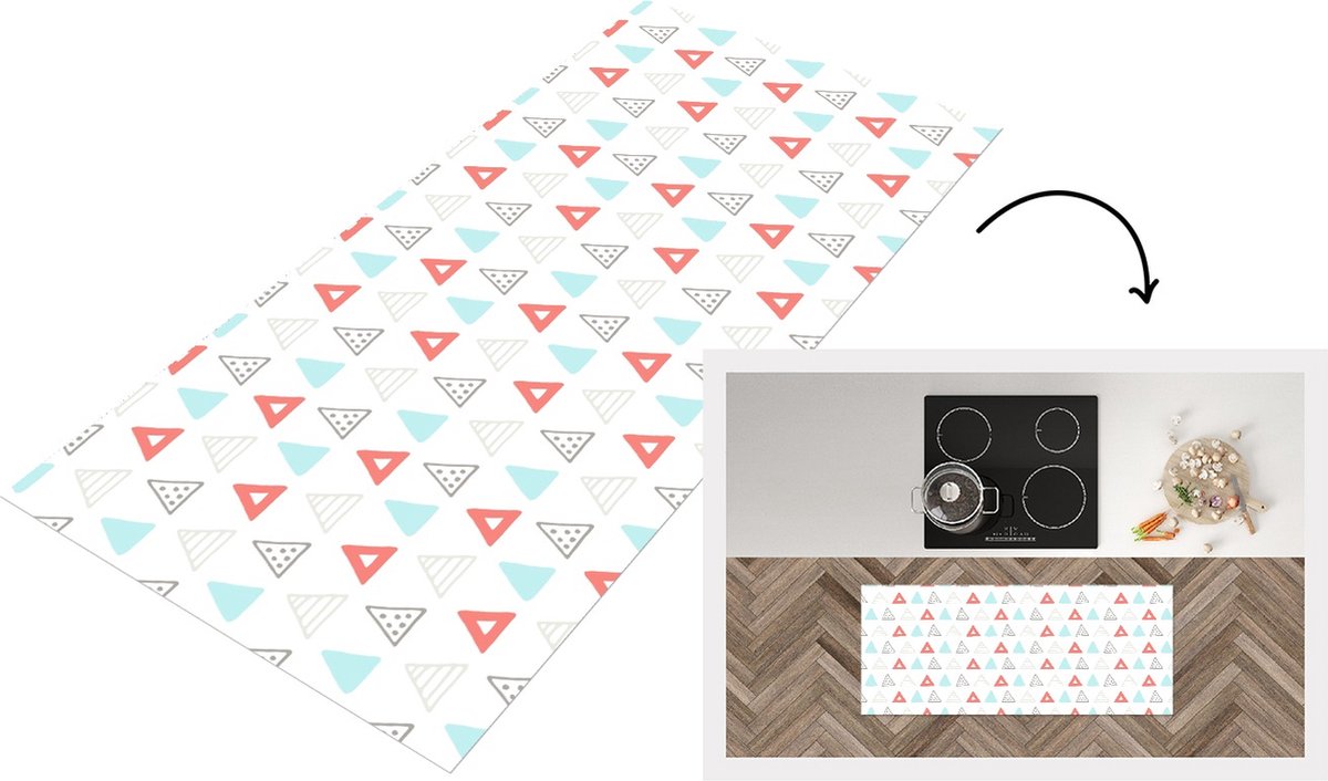 KitchenYeah Keukenloper - Loper keuken - Jongens - Design - Driehoek - Keukenloper vinyl Multicolor