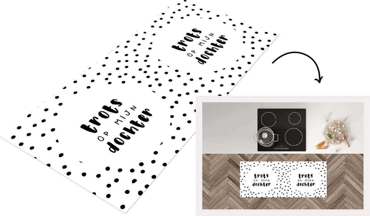 KitchenYeah Keukenloper - Loper keuken - Cadeau Dochters - Quotes - Tekst - Trots op mijn Dochter - Spreuken - 120x50 cm - Keukenloper vinyl Multicolor