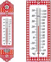 Thermometer Alpen metaal rood