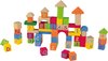 Playtive Houten bouwblokkenset -  Trommel met houten speelgoed zoals blokken en voertuigen voor uren bouwplezier - Vanaf 1 jaar - Creatief plezier met een breed scala aan constructiemogelijkheden - Bevordert creativiteit, behendigheid en meer