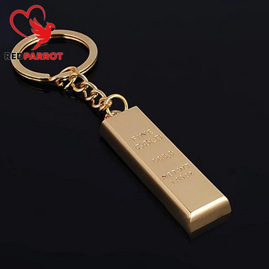 Porte-clés lingot d'or | Joli porte-clés | porte-clés en or | pépite d'or | Gadget | Porte-clés pour s'amuser