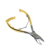 jarif - nagelknipper - nageltang - nagelschaar - gebogen bek - rvs - 14 cm - goudkleurig