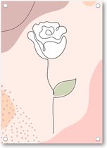 Witte Roos Abstract - Tuinposter 50x70 - Wanddecoratie - Besteposter - Minimalist - Natuur - Bloemen