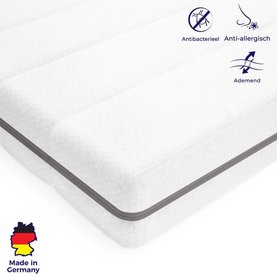 Topper matras 200x200 cm - koudschuim - comfort plus tijk - topdekmatras -  5 cm hoog -... | bol