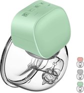 QIUXQIU Handsfree draagbare borstkolf Morsbestendige draagbare borstkolf Ultrastille pijnloze borstkolf met 2 standen en 5 niveaus Oplaadbare USB-batterij Borstkolf (groen)
