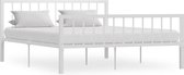 vidaXL Bedframe metaal wit 160x200 cm