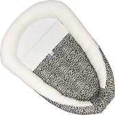 Mauties Mama - Babynestje - Leopard off white velvet - met RITS