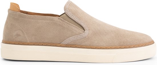 Travelin'Cleeton Leather Mocassins Homme - Slip-On - Sneaker Espadrilles - Chaussures pour femmes Homme - Cuir Beige Sable - Taille 43