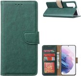 Samsung Galaxy S22 Plus - Hoesje met pasjeshouder - Portemonnee - Bookcase - DONKERGROEN