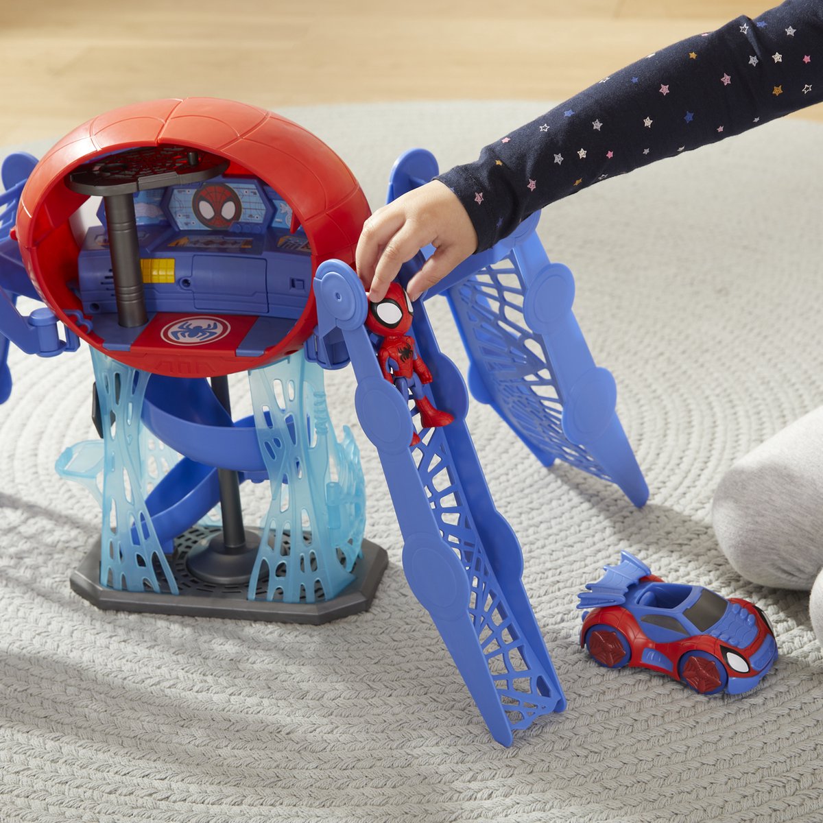 Spidey and his Amazing Friends Marvel Spidey and His Amazing Friends Web-Spinners Web-Quarters Children's Play Set with Spidey Action Figure, Vehicle and Accessories