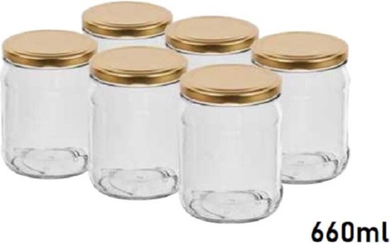 Glazenpotten - glazen potten - inmaak ml met twist-off deksel (goud) stuks | bol.com