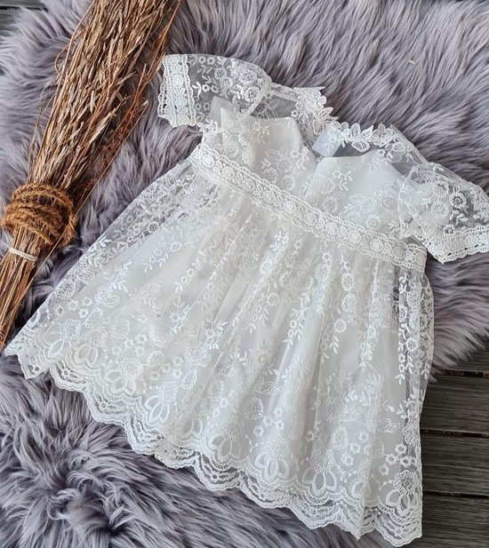 Kleding Unisex kinderkleding Unisex babykleding Kledingsets Witte Kanten jurk doop baby jurk doop doop zegen toewijding jurk 