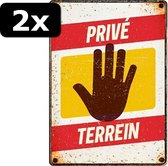 2x - WAAKBORD PRIVE TERREIN 21X15CM