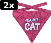 2x - BANDANA KAT FAVORITE CAT 12-16CM