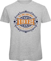 1912 The One And Only | Feest Kado T-Shirt Heren - Dames | Donker Blauw - Goud | Perfect Verjaardag Cadeau Shirt | Grappige Spreuken - Zinnen - Teksten | Maat M