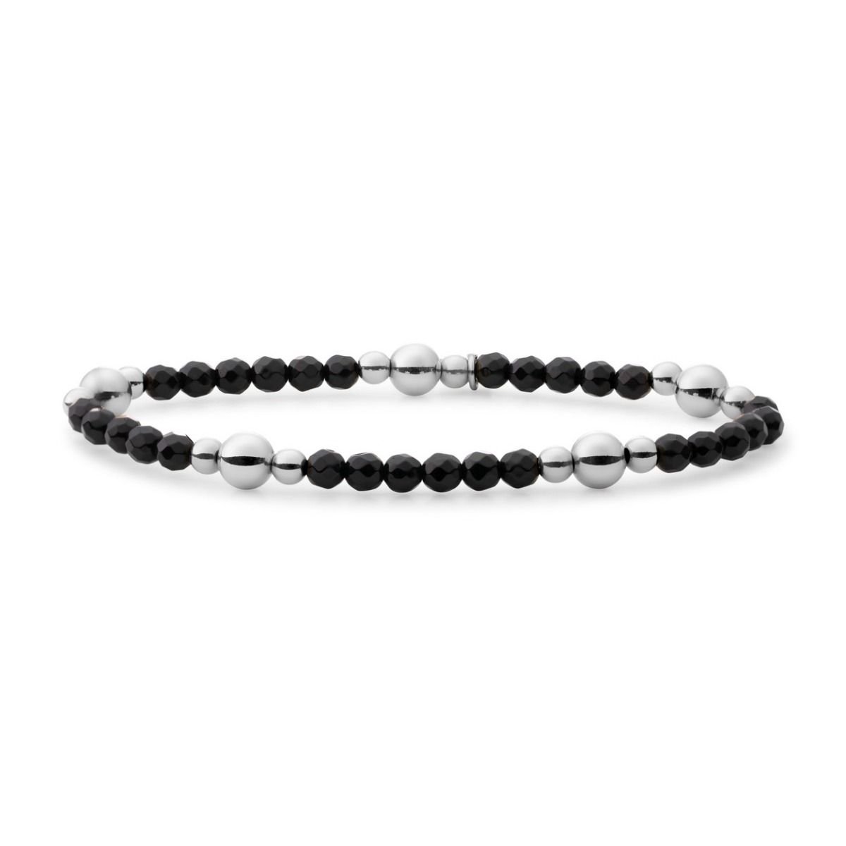 Sparkling Jewels Armband | - Onyx Bold Mix - Zilver BLK01S-G07