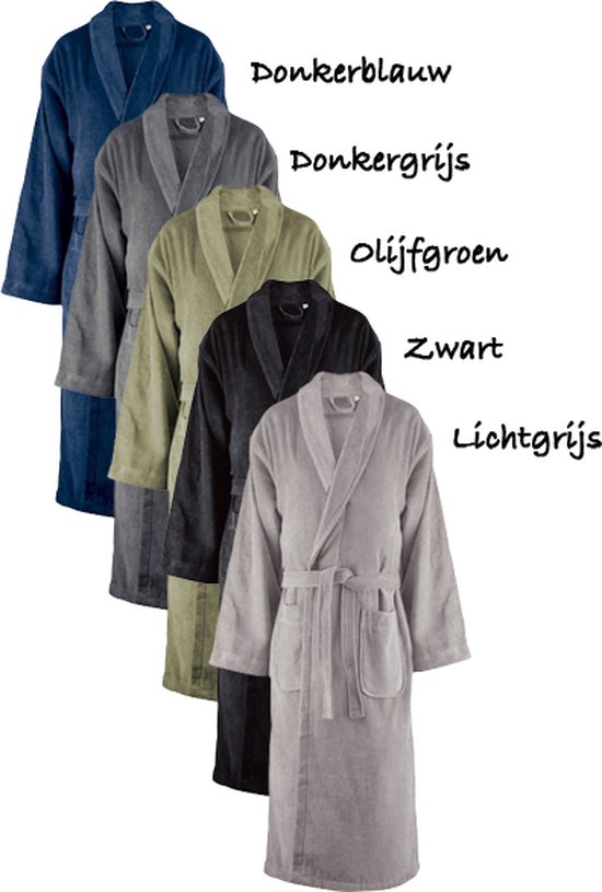 möve Homewear sjaalkraag badjas velours in maat M gemaakt van 100