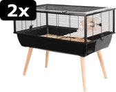 2x KOOI NEO NIGHA ZWART 78X48X36CM