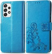 Samsung Galaxy A53 Hoesje - Coverup Bloemen & Vlinders Book Case - Blauw