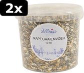 2x DE VRIES PAPEGAAIENVOER 870ML 450GR