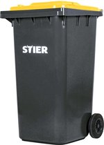 TAURUS - 2-wielige afvalcontainer-  240 l grijs/geel - BxDxH 576x720x1067 mm