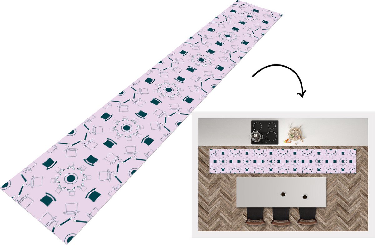 KitchenYeah Keukenloper - Loper keuken - Goochelaar - Patronen - Konijnen - Keukenloper vinyl multicolor, foto 7