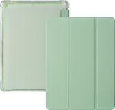 iPad Air 2020 Hoes - iPad Air 4 Cover met Apple Pencil Vakje - Groen Hoesje iPad Air 10.9 inch (4e generatie) Clear Back Folio Case