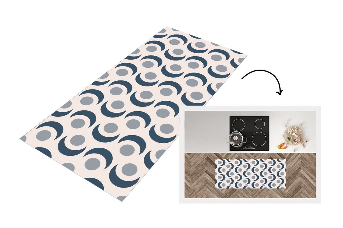 KitchenYeah Keukenloper - Loper keuken - Maan - Design - Cirkel - Keukenloper vinyl Multicolor