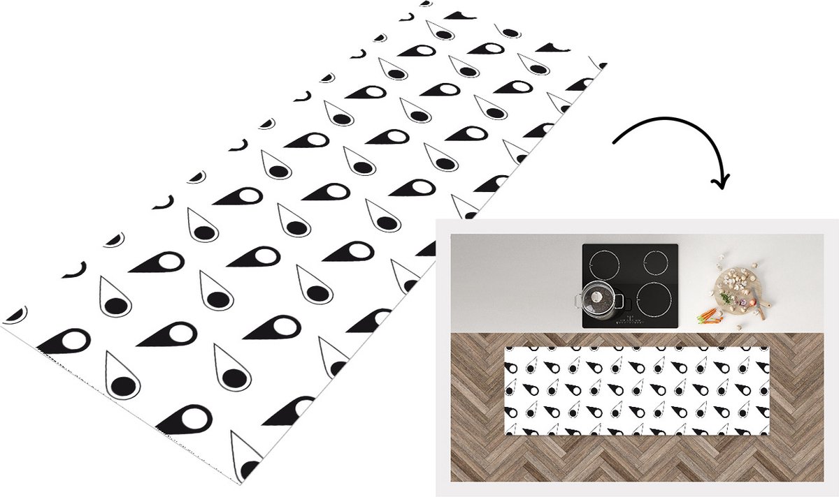 KitchenYeah Keukenloper - Loper keuken - Kompas - Patronen - Reizen - 150x50 cm - Keukenloper vinyl Multicolor