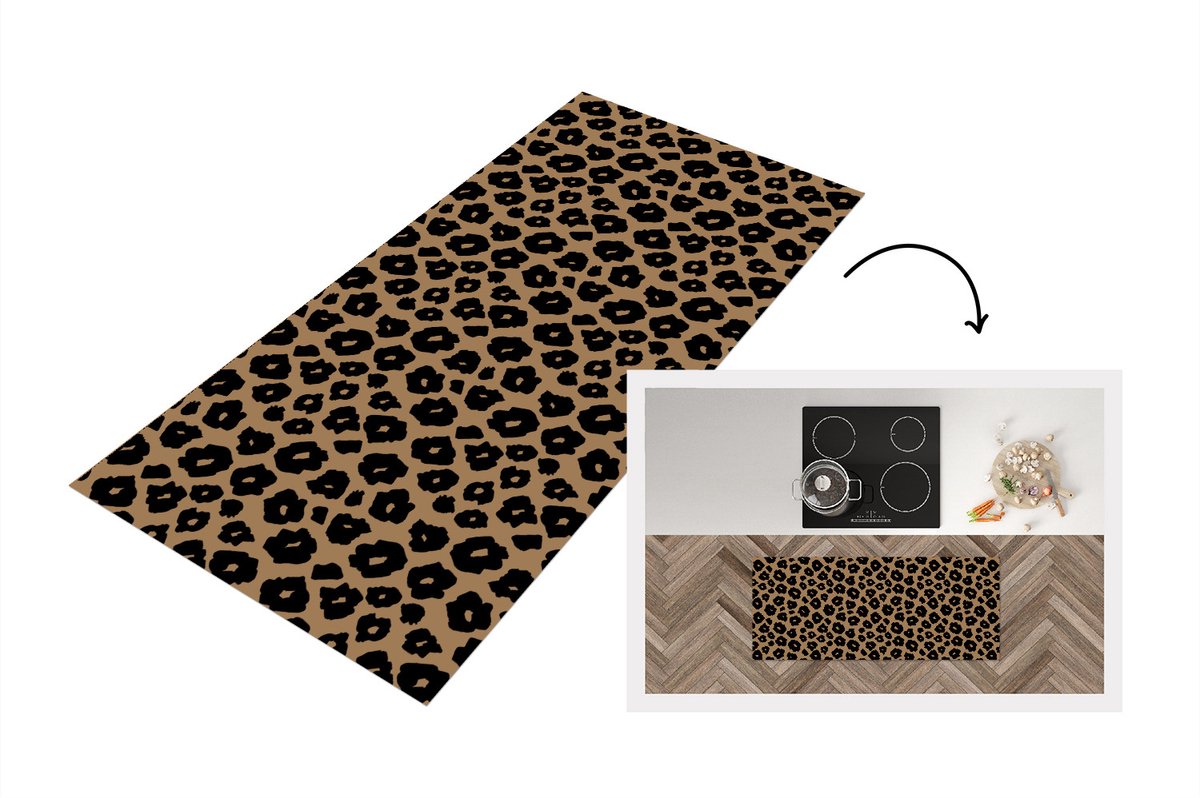 KitchenYeah Keukenloper - Loper keuken - Patroon - Jaguar - Stippen - 120x50 cm - Keukenloper vinyl Multicolor