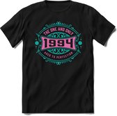 1994 The One And Only | Feest Kado T-Shirt Heren - Dames | Cobalt - Licht Roze | Perfect Verjaardag Cadeau Shirt | Grappige Spreuken - Zinnen - Teksten | Maat L
