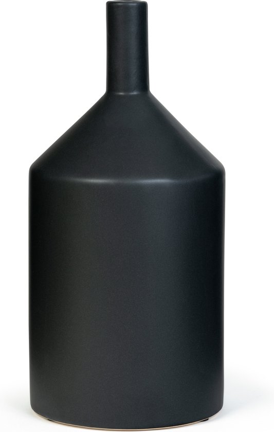 Oliva's - Hoge zwarte vaas - Geschikt voor droogbloemen en pluimen -  30 cm - Mat - Zwart