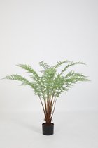 Kunstplant Varen Palm - topkwaliteit decoratie - Groen - zijden plant - 112 cm hoog