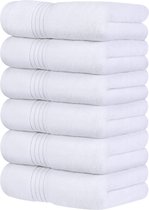 Utopia Towels Premium Handdoeken - Wit, 100% Gekamd Ringgesponnen Katoen, Ultrazacht en Sterk Absorberend, 600 GSM Dikke Handdoeken 41 x 71 CM's, Handdoeken van Hoge Kwaliteit (6-P