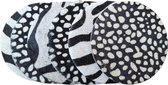 Koeienhuid onderzetters - zwart/wit - 6 stuks - rond - dalmatiër/zebra - Lindian style