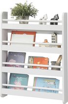 Mara Boekenkast - Wandkast - Voor kinderen - 4 Planken - Wit - 60 x 12 x 80 cm