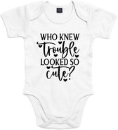 Romper - If only trouble looked so cute - Wit Maat 62 - Kraamkado - Baby - Geboorte - Moeder