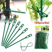 HD Shop - 100 Stuks verstelbare plastic plant steel stengel binders - Kabelbinders voor plant - verstelbare tyraps voor planten herbruikbaar -